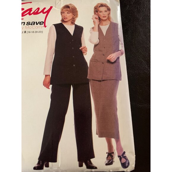 McCall's Misses Shirt Vest Pant Skirt Sewing Pattern Sz 16 - 22 7760 - Uncut - Picture 2 of 9